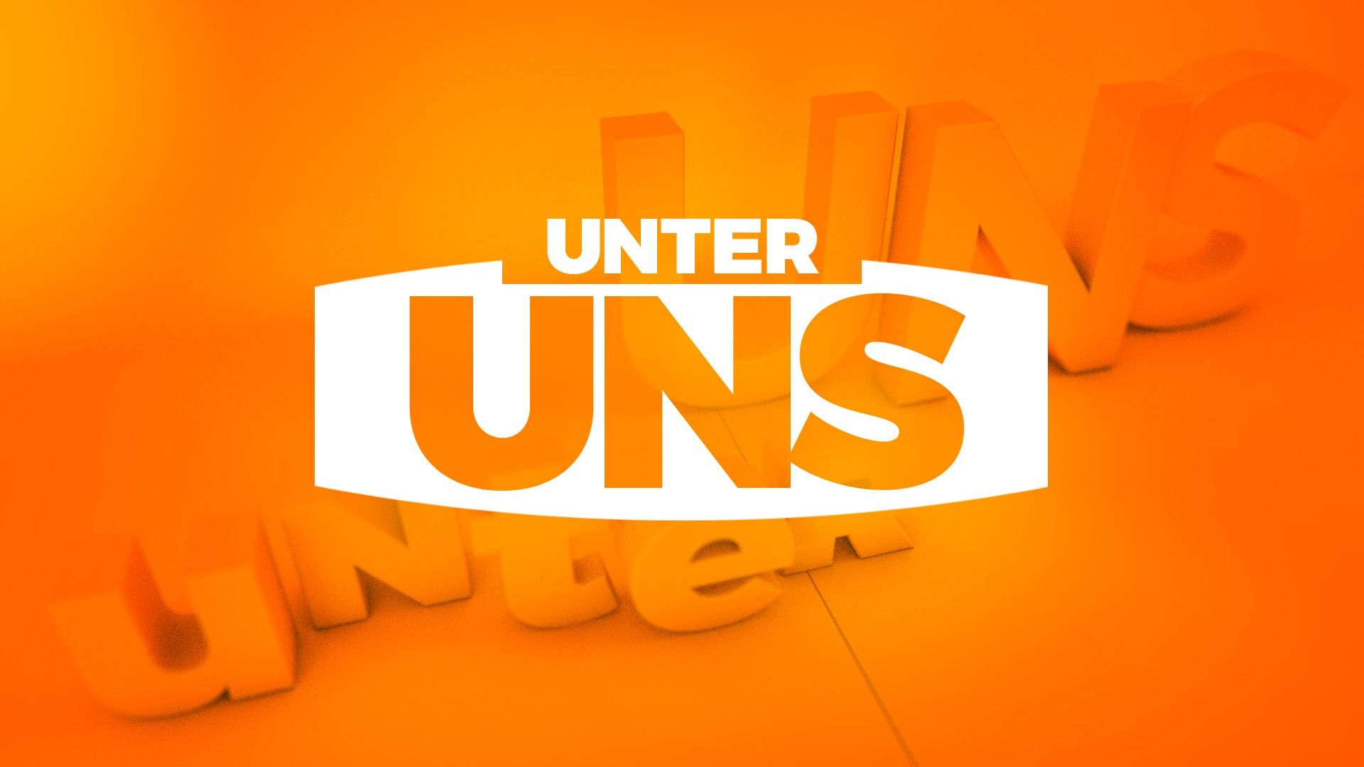 Unter uns – offizielles Serienlogo auf orangefarbenem Hintergrund